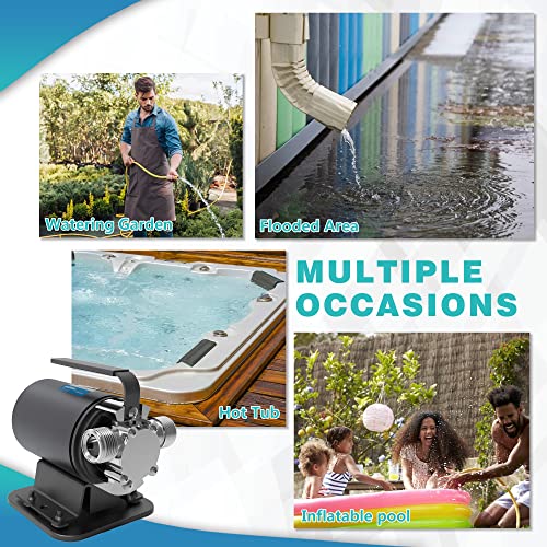 Acquaer Portable Electric Utility Water Transfer Pump 1/10 HP with Suction Hose Kit, Low Suction Water Removal for Water Beds, Pools, Rain Barrel, Aquariums, RV - style: 115V AC