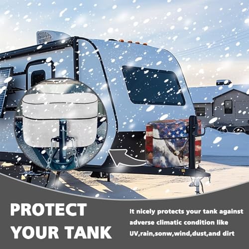 4th of July Stars and Stripes Eagle Travel Trailer Propane Tank Cover 20 Pound Double for RV/Trailer/Camper Travel Trailer Polyester Waterproof Cover - color: 4th of July Stars and Stripes Eagle, size: S(20LB)