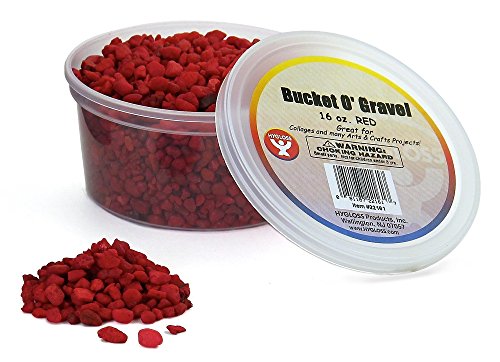 Hygloss Products Craft Rocks, Mini Stones for Art Projects - Bucket O' Gravel, Red, 1 lb - color: Red, size: 1 lb, style: Gravel