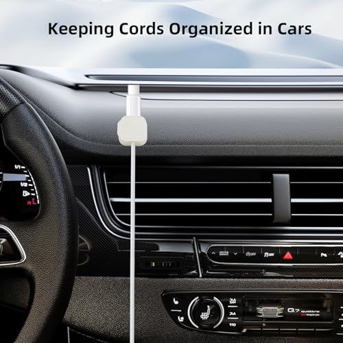 12 Pcs Magnetic Cable Clips, Cable Management, Office Desk Accessories, Cord Organizer, Cable Smooth Adjustable,for Desk, Wall, Car, Motorcycle,Home Office, Phone Cable Management (White) - color: White, size: 12 psc