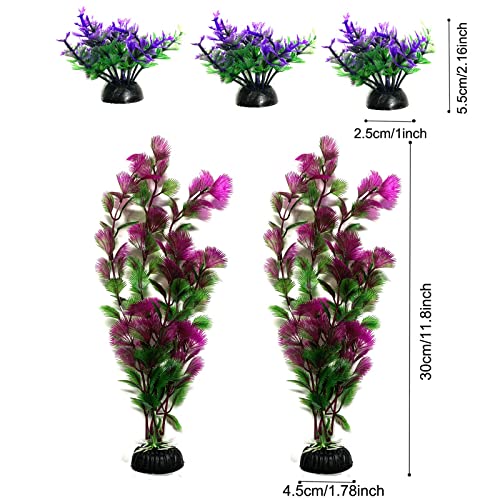 25 Pack Aquarium Plants, Fish Tank Decoration Colorful Artificial Fish Tank Decorations for Household and Office Aquarium Simulation, Small to Large and Tall