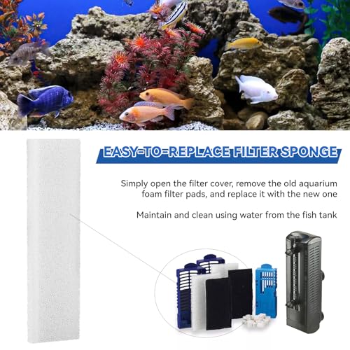 Aquarium Filter Bio Foam Pads Compatible with Fluval U4 Underwater Filter, A488 Replacement Filter Foam for Fish Tank, Filter Sponge Media for Freshwater and Saltwater Tanks, 4 Pack