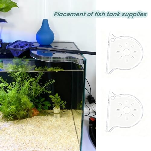 2Pcs Clear Aquarium Plant Holder, Aquarium Corner Shelf for Rimless Fish Tank, Aquatic Plant Planter & Organizer for Aquatic Plants Fish Tank Decor