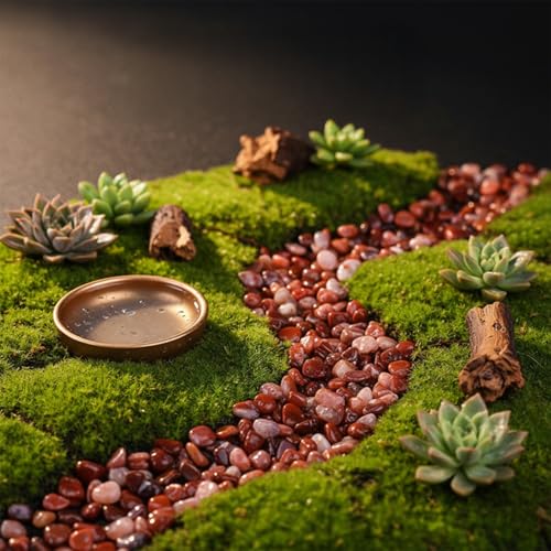 Crystal Chips Stone-Aquarium Rocks Decor,Fish Gravel,Tumbled Stone Chips for Aquascape Vase Filler,DIY Crafts,Indoor Plants - color: Red