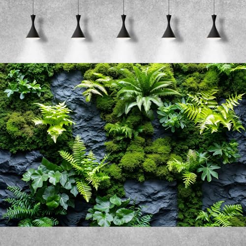 Rock Wall Reptile Habitat Background Greenery-Infused Room Vertical Moss Wall Terrarium Background Nature's Embrace Tropical Green Plants Fish Tank Background Moss Wall Aquarium Background 36x18in - color: Green, size: 36(W)x18(H)in