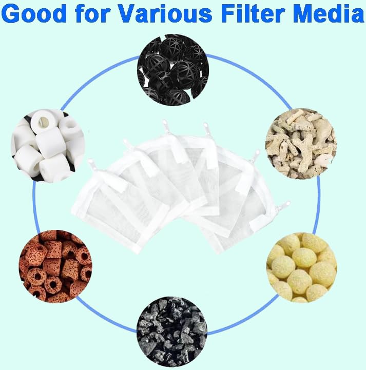 AQUANEAT Aquarium Filter Media Bags 6pcs Fish Tank Extra Fine 100 Micron Mesh Bags with Plastic Zipper for Activated Carbon (3” x 4”) - size: 3” x 4”