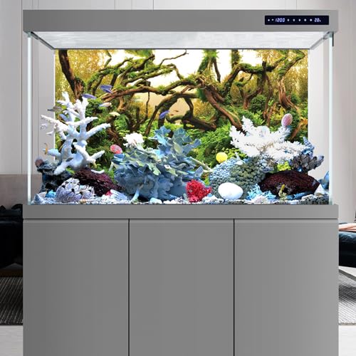 AWERT 36x18 inches Aquarium Background Branches Aquarium Background Aquatic Plant River Bed & Lake Fish Tank Background Vinyl Background - size: 36x18in/90x45cm