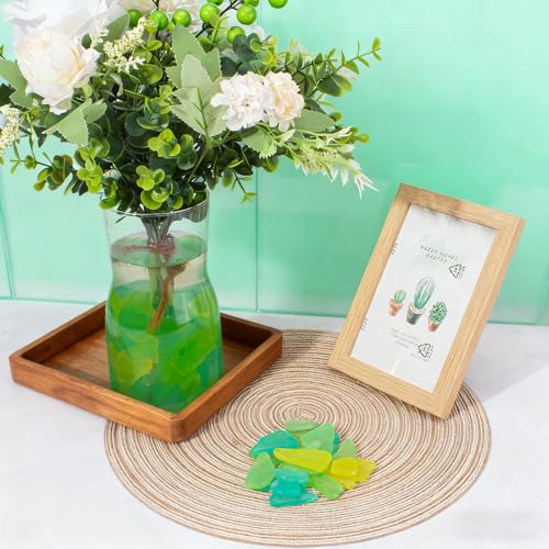 Keedolla Sea Glass for Crafts - 10 OZ Flat Frosted Seaglass Pieces Crushed for DIY Art Crafts, Vase Filler, Beach Weddings, Aquarium and Home Decor (Green, Yellow, Blue) - color: Green, Yellow, Blue, size: 10 OZ / 0.63 LB