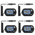 VIVOSUN 4-Pack LCD Digital Aquarium Thermometer Fish Tank Water Terrarium Temperature with Suction Cup for Turtle - size: 4 packs