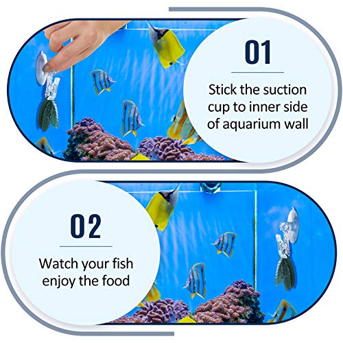 Jetec 8 Pieces Fish Seaweed Clip Plant Suction Cup with Clip Feed Holder for Aquarium Fish Tank Accessories