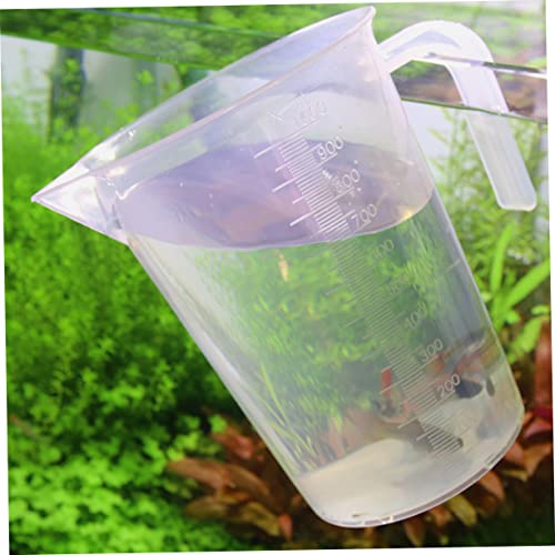 Garneck 1Pc Aquarium Scale Measuring Cup White Water Changing Tool for Fish Tanks Feeding Cup with Graduation for Liquid Dry Ingredients