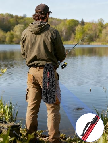 Upgraded Foldable Floating Fishing Net, Tangle-Free Anti-Snag Coated Landing Net, Quick Release & Easy Fold, Portable Fishing Gear for Ranger Boat, Kayak & Trout Salmon Bass Fishing, Gifts for Men - size: 27-35" Extendable