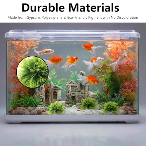 2PCS Realistic Aquarium Plants Artificial Grass for Fish Tank Aquarium Grass Small Soft Plastic Fake Plants Turtle Decorations Mini Fish Tank Ornament Green Plant Set