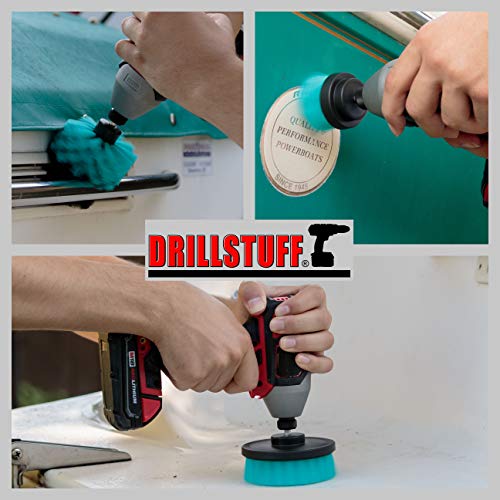 Marine Cleaning Supplies - Brush Kit for Boat Cleaning - Boat Accessories - Tank Cleaning Tool Set - Boat Hull Wood Cleaning Brush - Hull and Deck Scrubbing Set - Professional Pool Cleaning Brush Head - color: Teal
