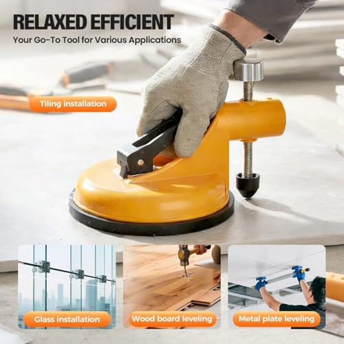 Countertop Leveling Tool, Adjustable Height Setter with Heavy-Duty Suction Cups for Granite Marble Seam Repair (Red,1)