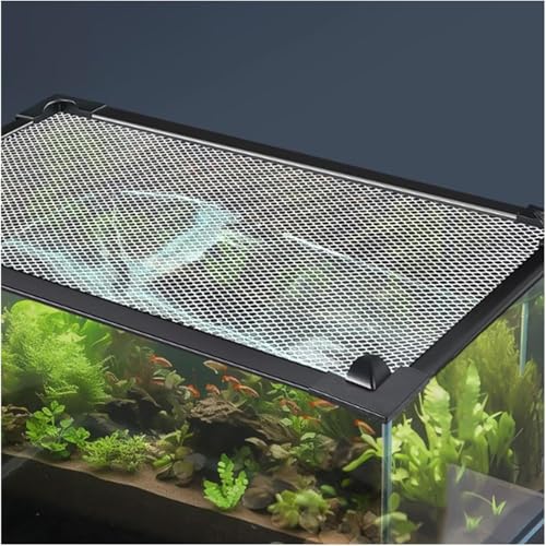 Aquarium Anti-Jump Cover， Terrarium Ventilation Opening Hood Avoid Cat Catching Fish Front/Side Mount(L40xW30cm(15.7x11.8in)) - size: L40xW30cm(15.7x11.8in)