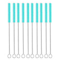 Long Straw Brush Cleaner (10 Pack), Flexible Nylon Tube Cleaning Brushes with 0.4" Bristles, Rust-Proof Stainless Steel Wire Washer for Reusable Tumblers, Sports Bottles & Pipes (10 Inch) - color: Green