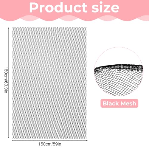 Black Netting Mesh Fabric for Sewing 29.5 X 59 Inch Soft Mesh Netting Fishnet Fabric Slightly Stretchy Weave Net for Sew in Crafts Backpack Pocket Nettings Bag Shopping Bag and Nettings Clothes