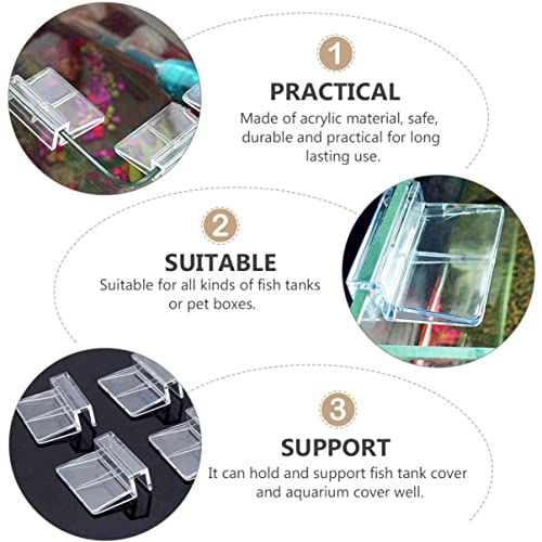 Garneck Acrylic Aquarium Cover Holder Support Bracket for Tanks Easy Installation Fish Tank Cover Frame