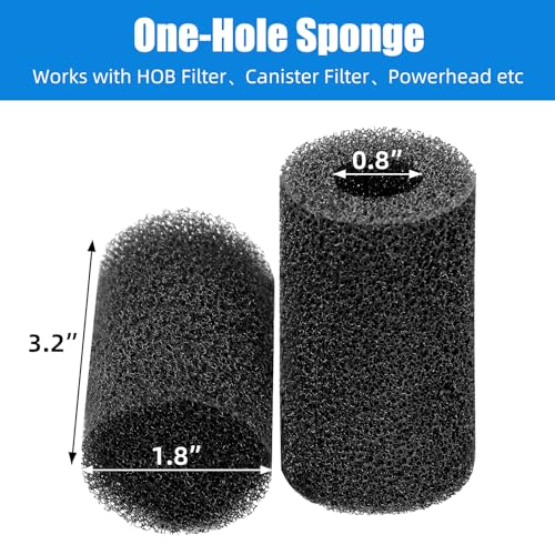 AQUANEAT 12-Pack Pre-Filter Sponge for Aquarium Shrimp Fry Fish Tank Filter 0.8 Inch Intake, Replacement Foam Cover - size: 1.8"D X 3.2"H, 0.8"