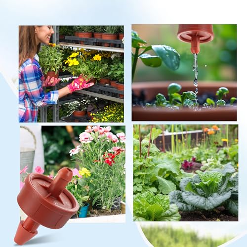 30Pcs 2GPH Pressure Compensating Irrigation Spot Drippers,Constant Flow Barb Outlet Watering Dripper Emitters Heads Parts for 1/4 Inch Watering Tubing Line for Garden Pots Plant Irrigation Systems - color: 2 GPH 30PCS