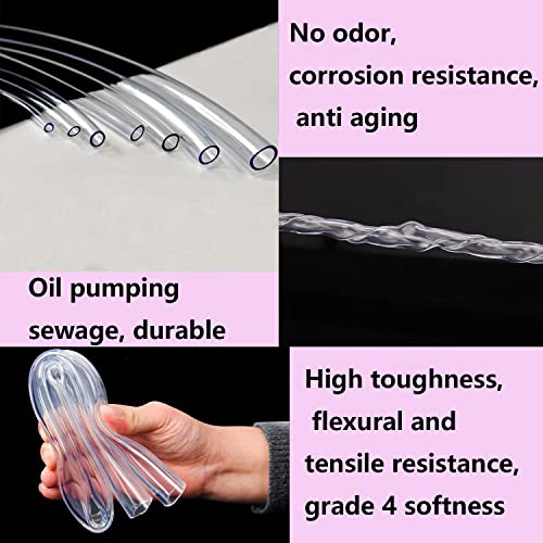 YOUHO 20 Feet PVC- 1/2" ID Clear Vinyl Tubing Food Grade Multipurpose Tube for Beer Line, Kegerator, Wine Making, Aquaponics, Air Hose - color: 20 Feet, size: 1/2" ID