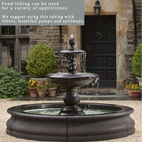 Black Vinyl Tubing ID 3/4” × 10ft Pond hose Corrugated Flexible Reinforced PVC Hose for Pond Pump Fountain Garden Waterfall, Non-toxic & Kinkproof, with 2 clamps - size: 3/4 Inch, style: 10 Feet