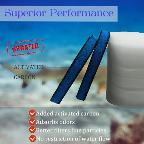 PurifyLogix Filter Canister Pads for Pondforse 172/225/265/264GPH Aquarium | Replacement Filter Media for Coospider-Repta, for AMOSIJOY 172/225/265/264GPH, 6 Fine Floss Pads & 2 Carbon Filter Pads