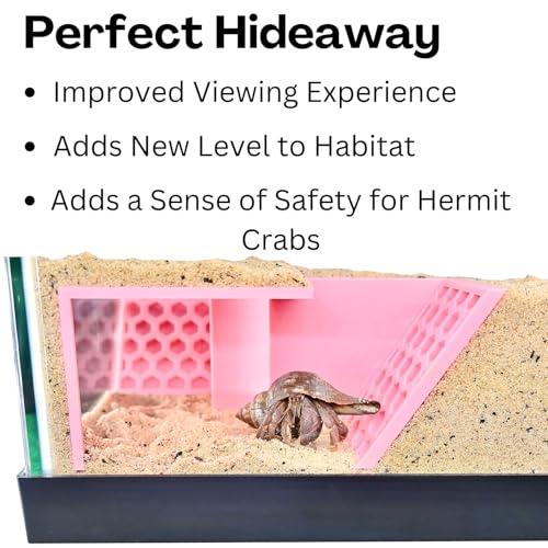 Hermit Crab Underground Tunnel Cave Corner | Hermit Crab Climbing Tank Decor Hide Hideout | Hermit Crab Habitat Hideaway Decoration Accessories Supplies Toys Ornaments (Coral Pink) - color: Coral Pink