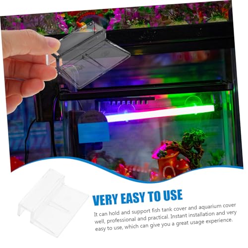 Totority 4pcs Sturdy Aquarium Lid Support Brackets Premium Acrylic Fish Tank Cover Holders Easy to Install and Operate for Aquarium and Design
