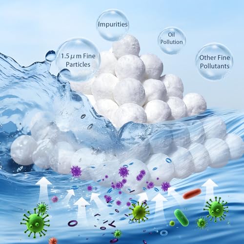 YAZ&OUZ 5.0 Lbs Pool Filter Balls for Sand Filter, Reusable Eco-Friendly Sand Filter Balls (Equals 225lbs Pool Filter Sand), Pool Filter Media Balls with Wash Bag, Filter Balls for Swimming Pools