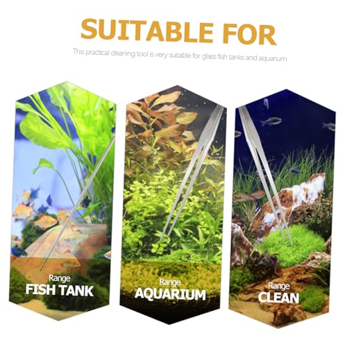 Sosoport Aquascaping Tools Set for Fish Tank Maintenance Tweezers Scissors Algae Scraper Efficient Aquarium Cleaning Kit for Tanks