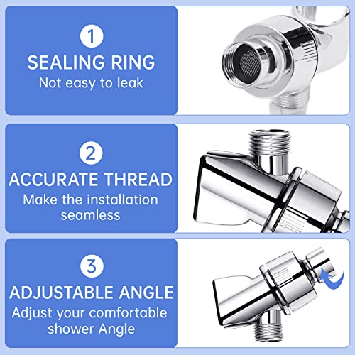 Shower Hose with Arm Bracket, 69 inch Stainless Steel Showers Hose Replacement, Adjustable Handheld Showers Arm Holder, Flexible Shower Head Hoses and Holder with Brass Ball, Chrome