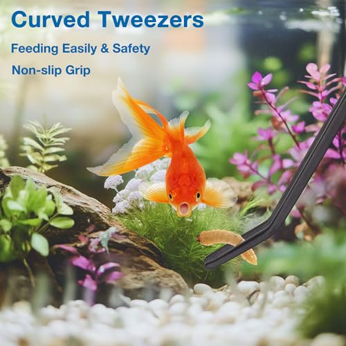 2Pcs Long Turkey Baster for Aquarium, with 2Pcs Feeding Long Tweezers Coral Feeder Kit for Aquarium Marine Fish Reef Aquatic Plant Spider Snake Lizard (Blue) - color: Blue(Coral Feeder+Stainless Steel Tweezer), size: 4pcs
