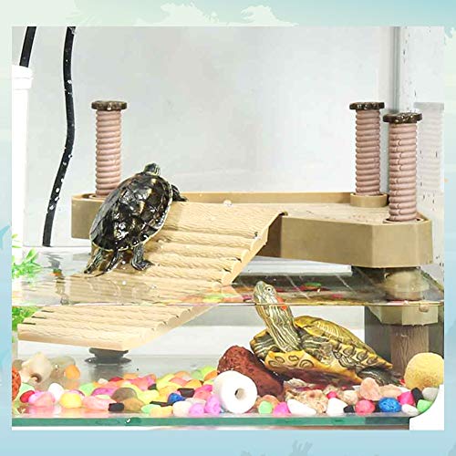 Ejoyous Floating Turtle Pier Basking Platform - Dock Frogs Reptile Floating Platform Aquarium Fish Tank Underwater Landscaping with Ladder Aquarium Tank Accessory