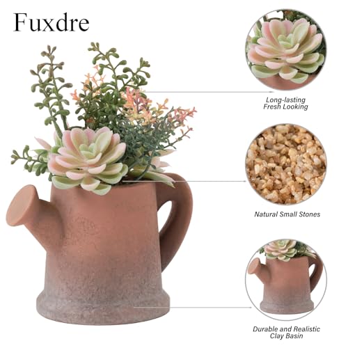 2-Pack Artificial Succulent Plants in Vintage Pots - Waterproof Fake Plants for Home Office Desk Decor - Low Maintenance Indoor Greenery for Bathroom Shelf Table - color: Succulent-c-2pcs