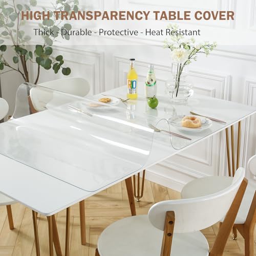 LovePads Clear Desk Mat 14 x 36 Inch, 1.5mm Thick Clear Table Protector, Waterproof Plastic Table Cover Protector, PVC Desk Protector Mat, Vinyl Desk Cover for Desktop, Coffee & Dining Table - color: Clear 1.5mm, size: 14" x 36" (Rectangular)