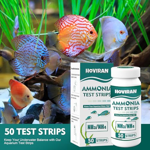 Ammonia Test Strips for Fish Tank, Ammonia Aquarium Test Strips for Saltwater & Freshwater Aquariums & Ponds, 50 Count Aquarium Water Test Kit - color: ammonia test strips