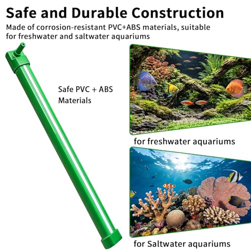 Aquarium Air Bubble Bar, 14.1 Inch Double Row Fine Micro Air Bubble Curtain Wall, Self-Sinking Design High Dissolved Oxygen Diffuser Fish Tank Bubbler for Freshwater Saltwater Hydroponics - size: 14.1 Inch