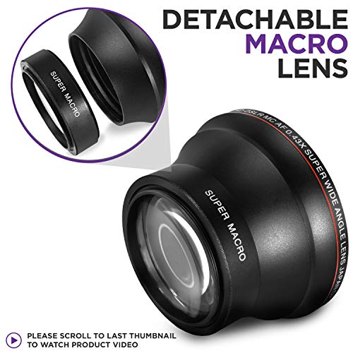 Altura Photo 55MM 0.43x HD Wide Angle Lens with Macro - Attaches to 55MM Filter Thread (Not Camera Body) Camera Accessories for Nikon DX NIKKOR 18-55mm f/3.5-5.6G VR DSLR & Sony E Mirrorless Lenses - size: 55MM