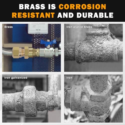 5PCS Air Brake Nylon Tubing Brass Union Fitting, 1/2" Tube OD x 1/4" NPT Thread Air Compression Straight Union Fittings for Nylon Hose with D.O.T Approved - size: 1/2" OD x 1/4" NPT, style: Straight Male NPT Thread-5PCS