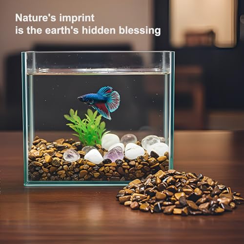 Crystal Chips Stone-Aquarium Rocks Decor,Fish Gravel,Tumbled Stone Chips for Aquascape Vase Filler,DIY Crafts,Indoor Plants - color: Brown