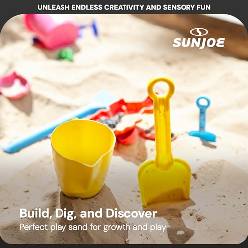Sun Joe 2 Pack Silica Play Sand for Sandbox, Sensory Table & Garden Spaces, Ultra Fine, 20 Lbs - Natural Craft Accessory for Molding, Digging & Sculpting - Ideal for Indoor and Outdoor Use