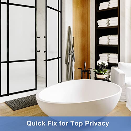 Volcanics Frosted Glass Window Privacy Film with Installation Tools, Removable Static Cling Bathroom Window Film, Heat Control UV Blocking, Peep-Proof, Ideal for Home Office 35.4 x 78.7 Inches - color: Frosted Pure, size: 35.4" X 78.7"