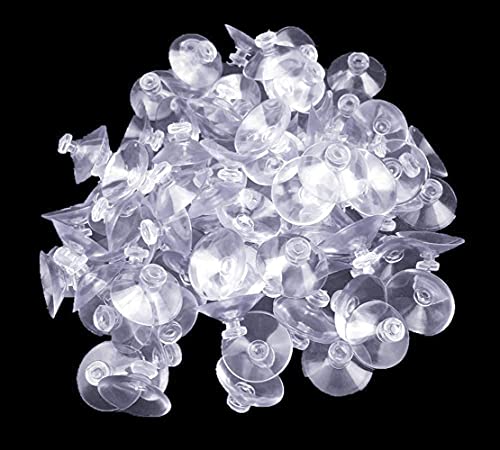 100pcs Mini Clear Plastic Suction Cups Without Hooks (20mm) - size: 20 mm