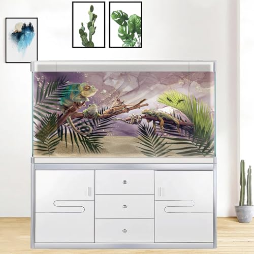 Purple Marble Aquarium Background, Art Abstract Pink Gold Line Marble Terrarium Background, Coloful Marble Glass Terrarium Background 30X12IN with 8 EVA Double-Sided Tape - color: Marble03, size: 30X12in/75X30cm