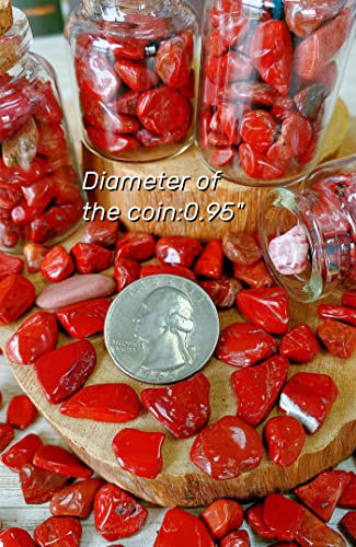 250G Red Jasper Crystals Polished Rocks 0.28-0.35" Tumbled Stones Chips Stone Crushed Crystal Natural Quartz Gem Gravel Home Decoration Aquarium Tank Succulent Plants Vase Filler Landscape Ornament - color: Red Jasper, size: 0.55 Pound