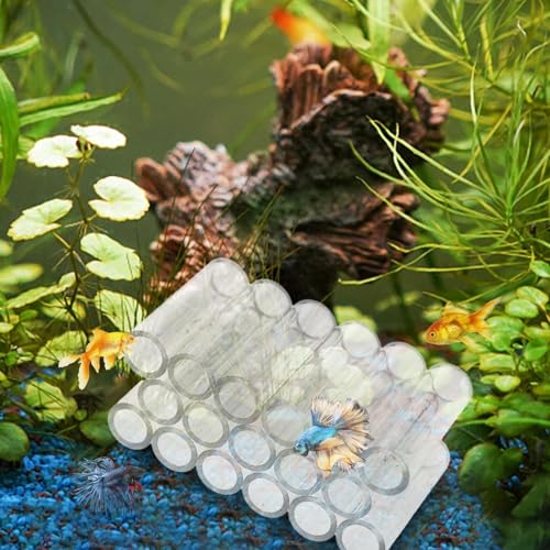 Shrimp Breeding Tube - Transparent Acrylic Crystal Shelter, Aquarium Hideaway Habitat, Fish Tank Refuge | Shrimp Cave Breeding House for Small fishss Aquatic Pets - color: 18 Tubes
