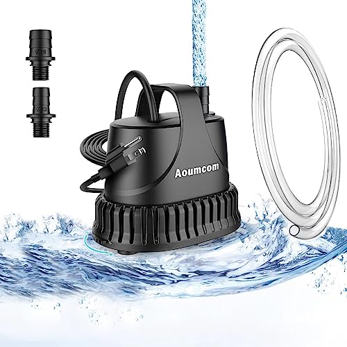 200GPH Submersible Water Pump, 10W Water Fountain Pump, Aquarium Pump, 750L/H Water Pump with 7ft Power Cord for Garden Fountain, Water Table, Waterfall, Fish Tank, Pond, Hydroponics