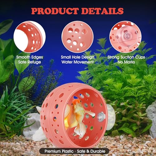 Ejoyous Aquarium Fish Hideout, Plastic Fishtank Tunnel Cave with Powerful Suction Cups, Easy Cleaning Fishtank Tunnel Ornament for Small Fish Shrimp Guppies Freshwater Saltwater (2PCS)
